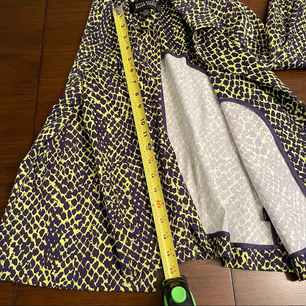 Linda Allard Ellen Tracy Women Suit Jacket Neon green purple Snake Print 6P - Picture 11 of 11